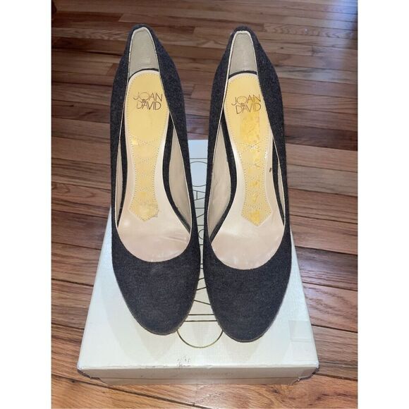 JOAN & DAVID DVFLIPP Grey FB Patent Leather Stiletto Pump Shoes Heels Size 10 - Picture 2 of 9